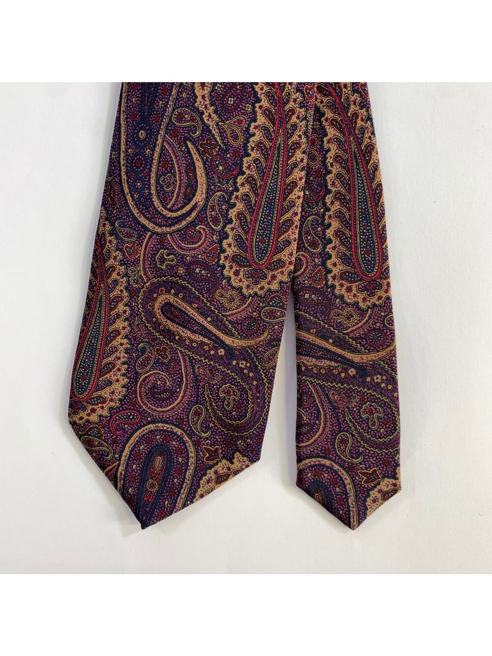 GIANFRANCO FERRE Burgundy Navy Brown Paisley Silk Tie